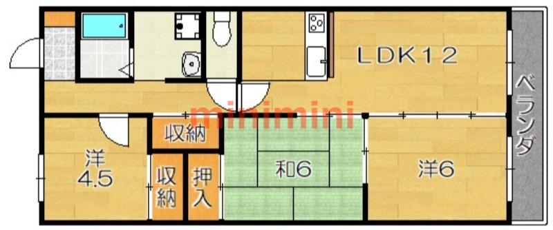 サンシャイン天神山(3LDK/6階)の間取り写真