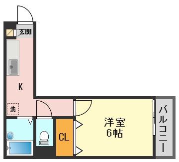 グリーンハウス(1K/2階)の間取り写真