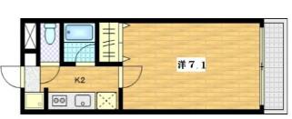 高田馬場テ・ルージュ(1K/1階)の間取り写真
