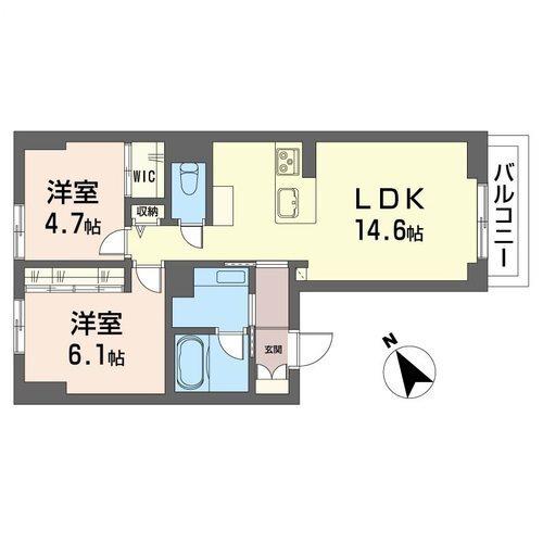 ルーチェ・グロース(2LDK/2階)の間取り写真