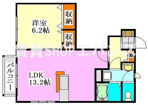 グリーンフィールズ薬円台1(1LDK/1階)の間取り写真