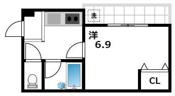 アヴェニール北青木(1K/3階)の間取り写真