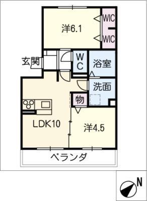 グラン セレーノ(2LDK/2階)の間取り写真