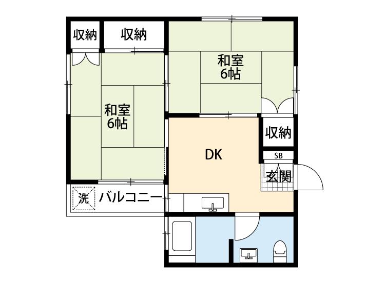 桐川荘(2DK/3階)の間取り写真