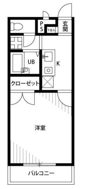 アンプルールブワレジェンド(1K/2階)の間取り写真
