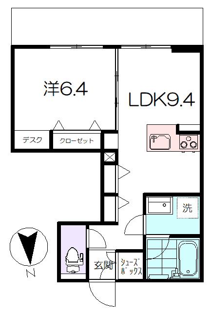 グリーンフラッツ奥沢(1LDK/1階)の間取り写真