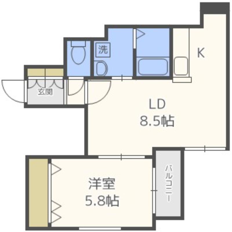 LIGHTNING BLD(1LDK/2階)の間取り写真