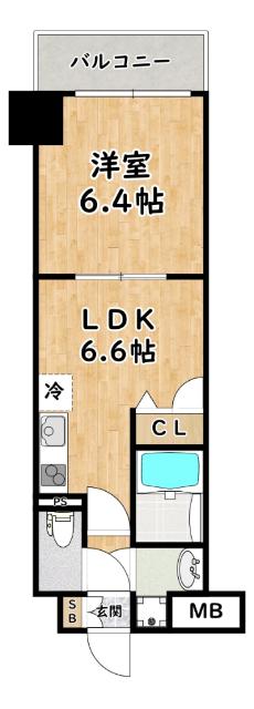GRAMERCY JUSO-HIGASHI 2ND(1DK/10階)の間取り写真