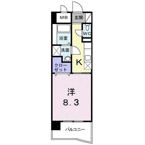デイドリーム(1K/1階)の間取り写真