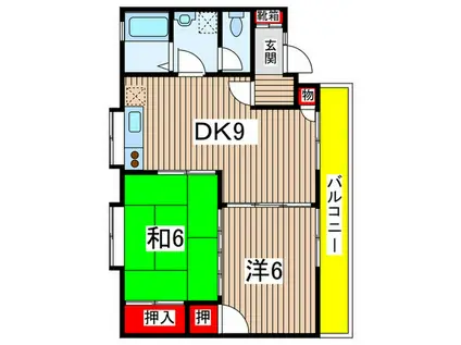 ロイヤルコーポ(2DK/2階)の間取り写真