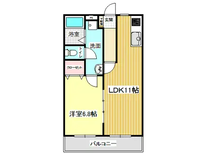 マ・メゾンII(1LDK/1階)の間取り写真