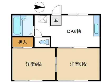アネックス児玉(2DK/2階)の間取り写真