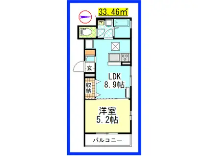 DL 渚 (1LDK/2階)の間取り写真