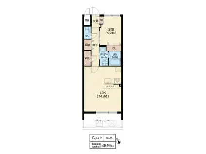 スプランディッド福島ウエスト(1LDK/3階)の間取り写真