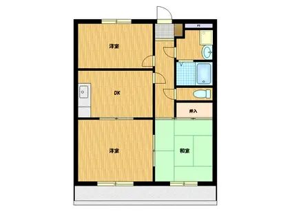 ユトリロ神ノ郷(3DK/1階)の間取り写真