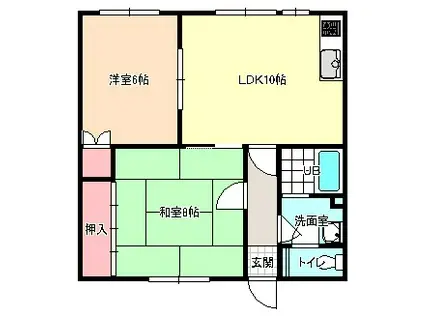 エステート・ユー(2LDK/2階)の間取り写真