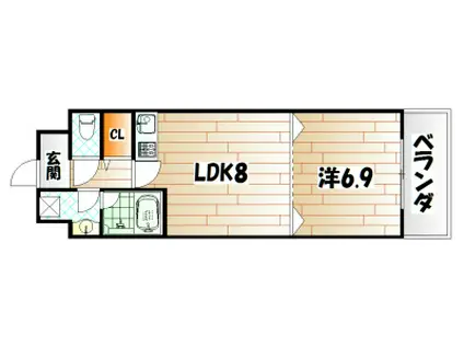 リード大手町(1LDK/2階)の間取り写真