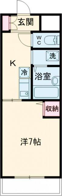 ラフォーレ別名(1K/2階)の間取り写真