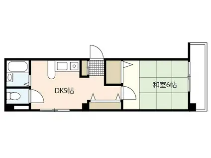 シェルーフ吉島(1DK/3階)の間取り写真