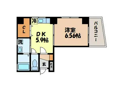 ラトゥール II(1DK/5階)の間取り写真