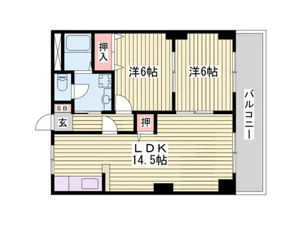 サンヒルズ西今宿(2LDK/2階)の間取り写真