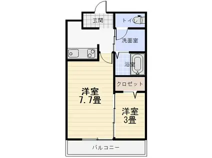 ドマー二・マエガワ(2K/2階)の間取り写真