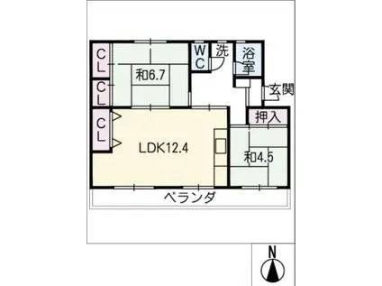 鍋屋上野1号棟(2LDK/3階)の間取り写真