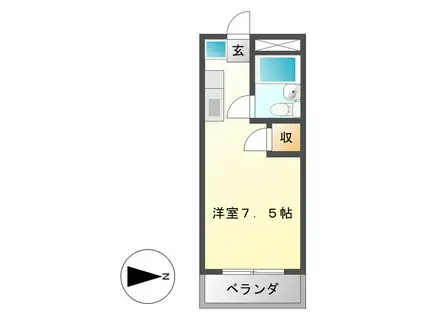グリーンコーポ(1K/3階)の間取り写真