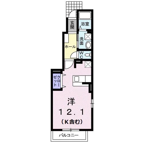 中村ハイツミレ(ワンルーム/1階)の間取り写真
