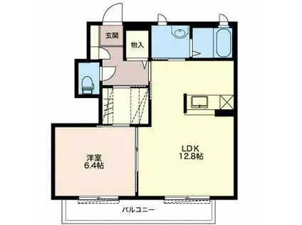 グランディールC(1LDK/1階)の間取り写真