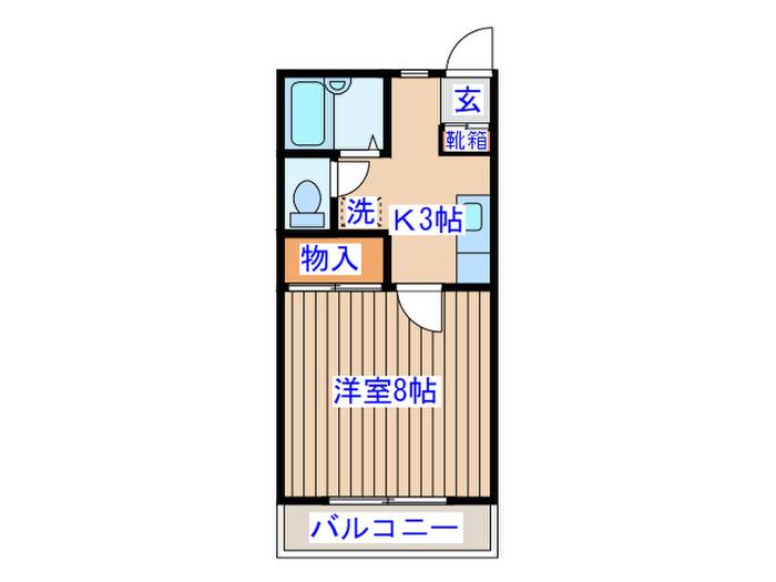 オーレ東仙台II(1K/2階)の間取り写真