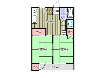 ファミール今市(2DK/2階)の間取り写真