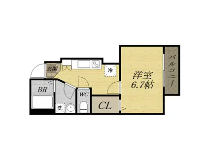 米谷コート(1K/1階)の間取り写真