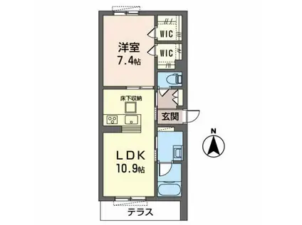 シャーメゾン LEAF(1LDK/1階)の間取り写真