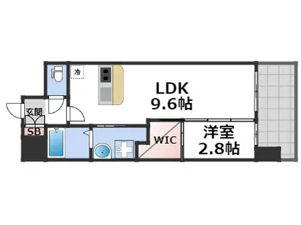 セレニテ難波グランデシュッド(1LDK/15階)の間取り写真