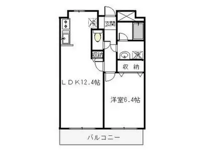 ピーノドゥーエ(1LDK/5階)の間取り写真