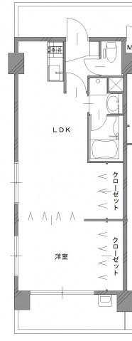 ラフォーレ十日市(1LDK/6階)の間取り写真