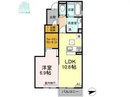 M ・フィールド(1LDK/1階)の間取り写真