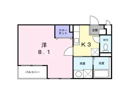 アルバ・フローレスタ(1K/1階)の間取り写真