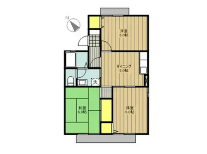 セジュール大島B(3DK/1階)の間取り写真