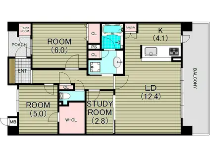 ファミールアクシス泉佐野(2SLDK/10階)の間取り写真