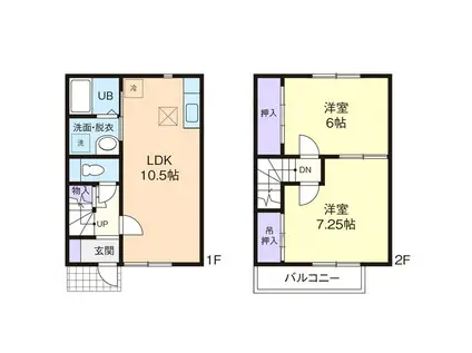 ラポールIWAI II(2LDK/1階)の間取り写真