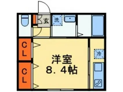 シャーメゾンJS(ワンルーム/2階)の間取り写真