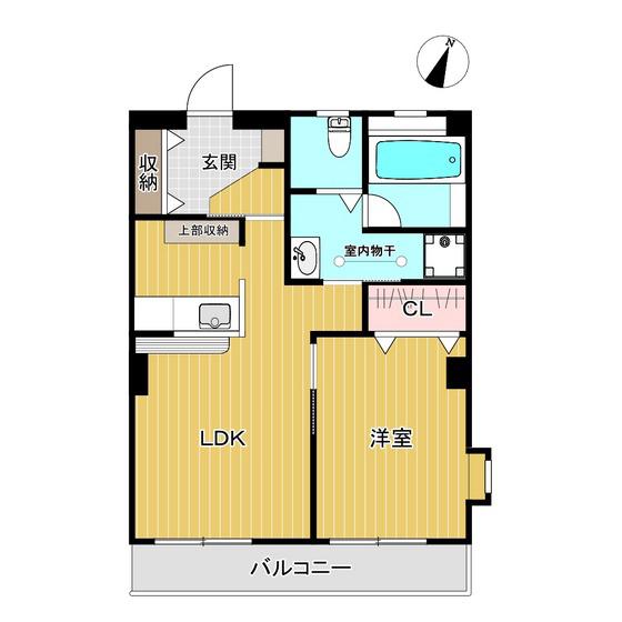 リブフラット(1LDK/4階)の間取り写真