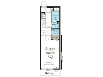 IN 川口(1K/3階)の間取り写真