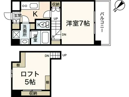 ドミトリー庚午弐番館(1K/1階)の間取り写真