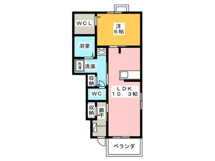 エトワール(1LDK/1階)の間取り写真