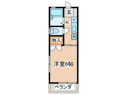 アイハイツ(1K/2階)の間取り写真