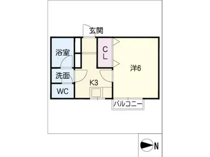 ハイムサンパティーク(1K/1階)の間取り写真