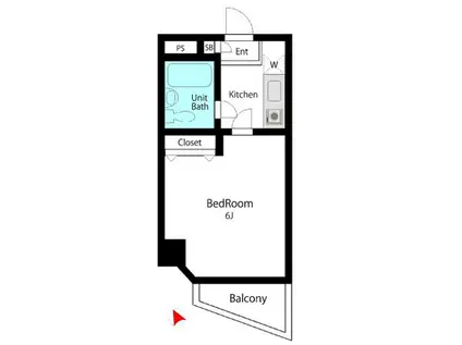 ソシアーレミラン武蔵浦和(1K/3階)の間取り写真